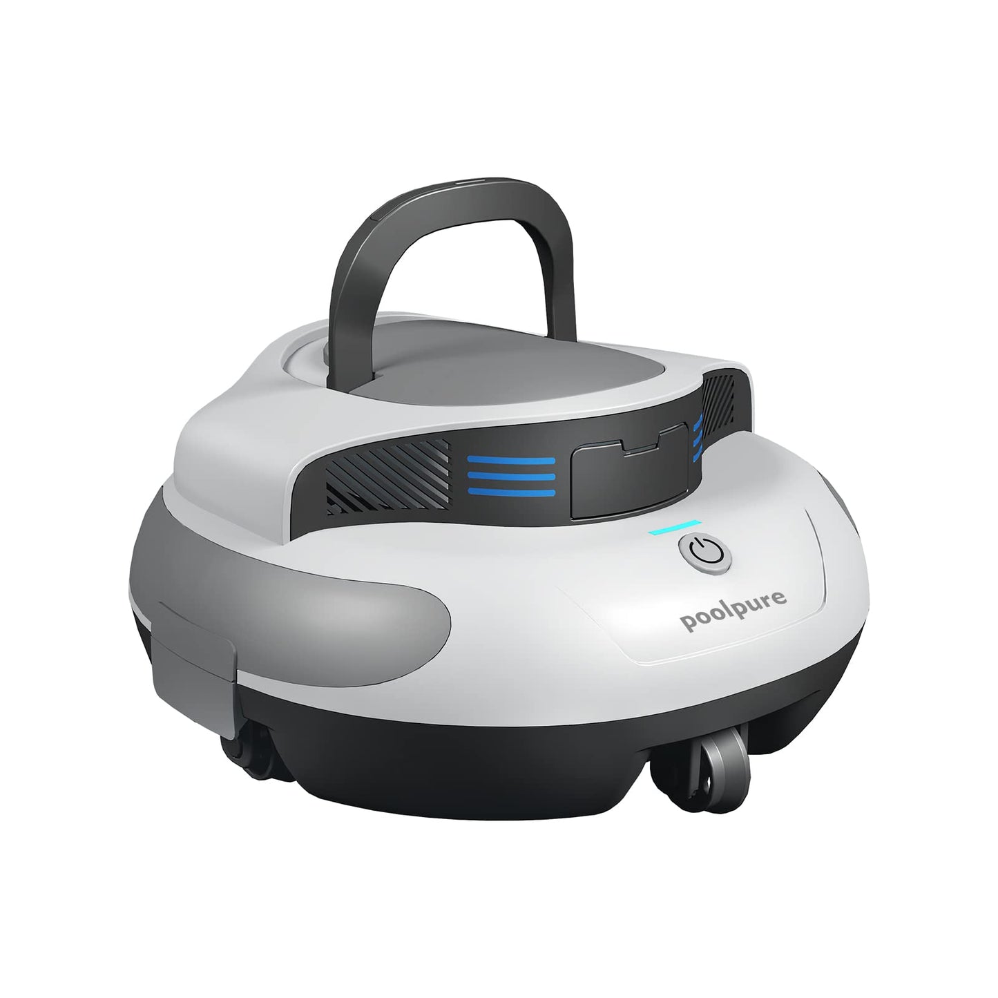 POOLPURE Poolroboter, 5000mah-Akku, 120min Leistungsstarke Reinigung, Kabelloser Poolsauger Akku, Automatisches Parken, LED-Anzeigen, IPX8 Wasserdicht, Ideal für Pools 90 m²