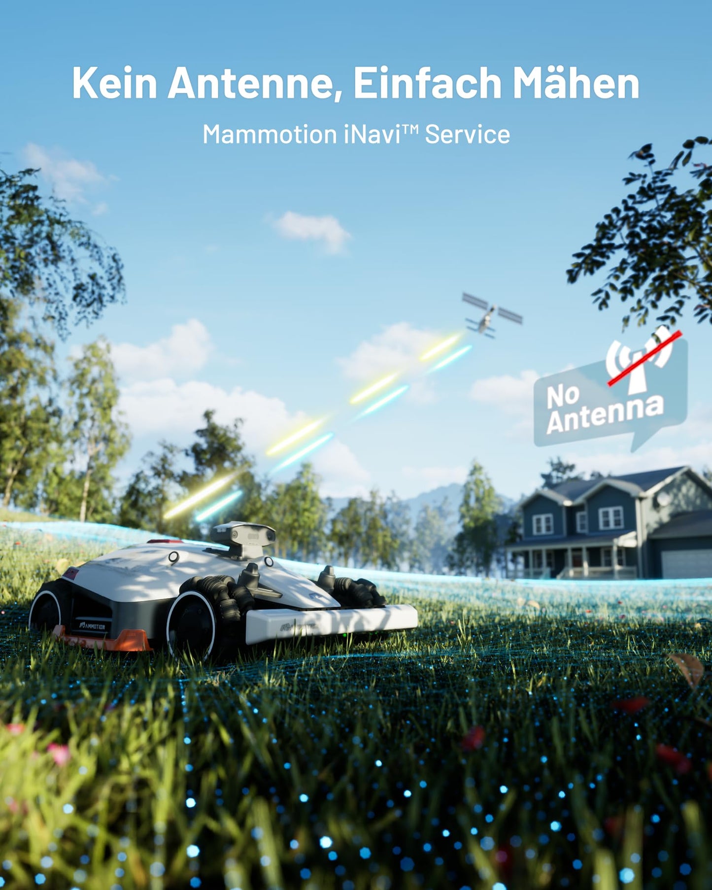 MAMMOTION LUBA 2 AWD 3000X Mähroboter ohne Begrenzungskabel mit NetRTK+Vision Auto-Kartierung 3000m² 4G Modul 80% Steigung