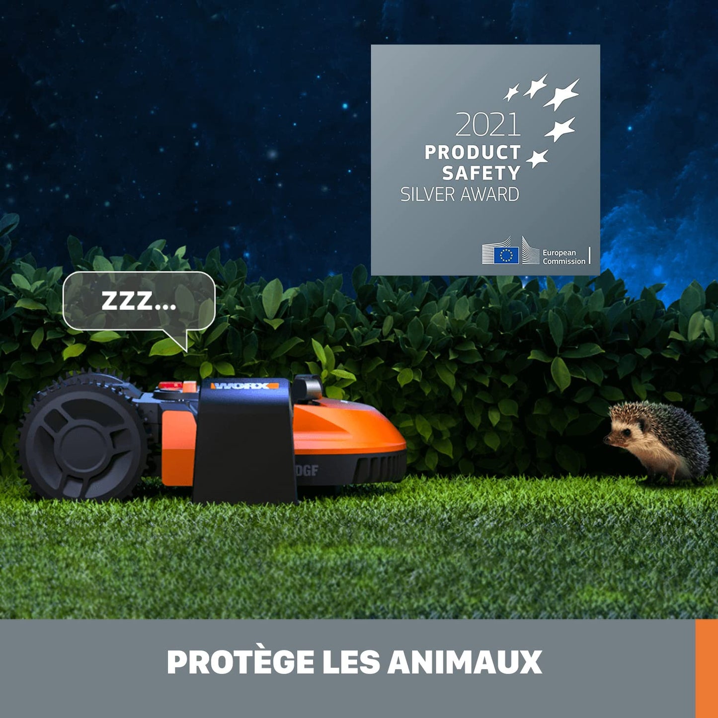 WORX WR155E Landroid L Mähroboter Akku selbstfahrend bis 2000m² Rasenroboter für große Gärten mit sauberem Rasenschnitt schnell und effizient Orange