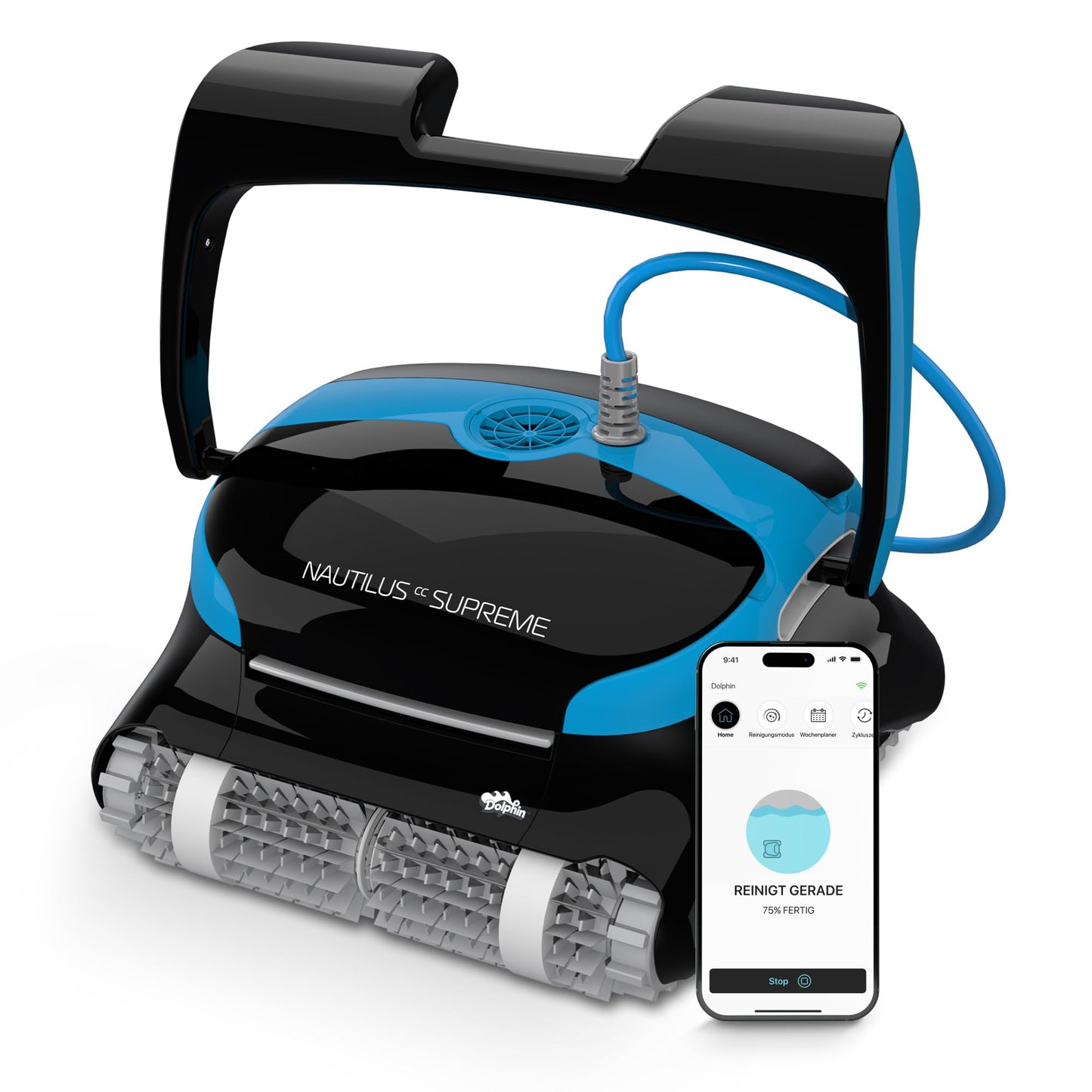 Dolphin Nautilus CC Automatischer Poolreiniger Poolroboter mit Kabel - Boden und Wandreinigung - Energieeinsparung, Eingelassene Pools bis zu 10 m, Wasserpflege