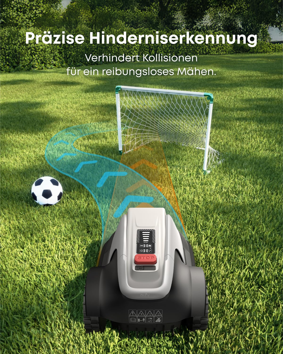 eufy E15 kabelloser Mähroboter ohne RTK Signalausfälle TrueVision Smart Navigation empfohlen bis 800m² Präzisionsrandschnitt App Steuerung Rasenroboter