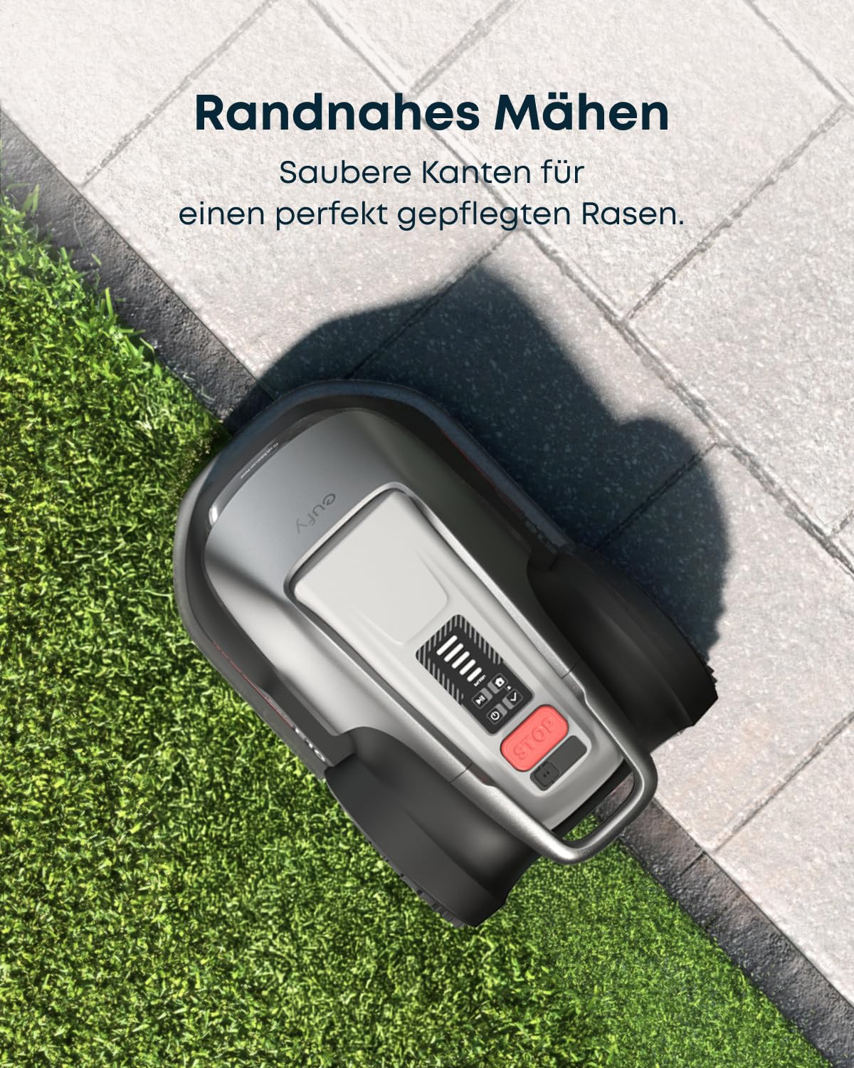 eufy E18 kabelloser Mähroboter ohne RTK mit TrueVision GNSS Auto Navigation für 1200m² Garten Präzisionsrandschnitt Hindernisvermeidung App Steuerung
