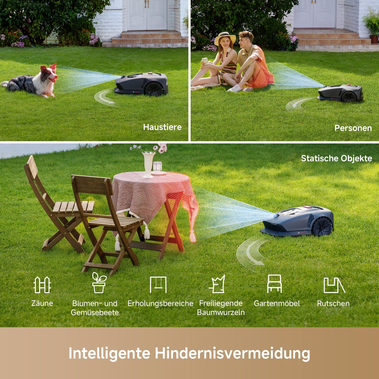 Mähroboter MOVA 600 Kit ohne Kabel 3D LiDAR präzise Kartierung bis 800m² inkl 81x Ersatzmesser Intelligente Hindernisvermeidung und App Steuerung