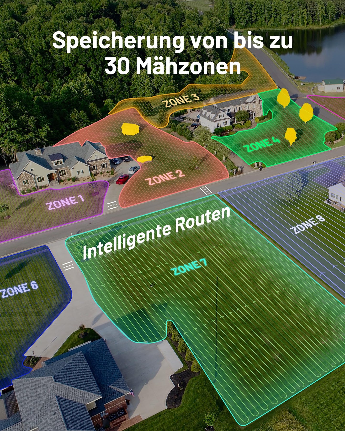 MAMMOTION LUBA 2 AWD 3000X Mähroboter ohne Begrenzungskabel mit NetRTK+Vision Auto-Kartierung 3000m² 4G Modul 80% Steigung