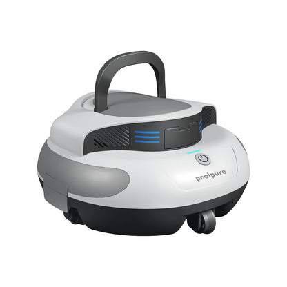 POOLPURE Poolroboter, 5000mah-Akku, 120min Leistungsstarke Reinigung, Kabelloser Poolsauger Akku, Automatisches Parken, LED-Anzeigen, IPX8 Wasserdicht, Ideal für Pools 90 m²