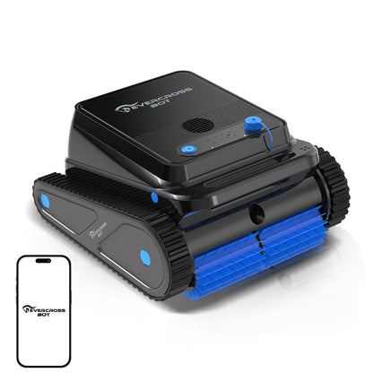 EVERCROSS BOT U8 Poolroboter Boden und Wand, Kabelloser Poolsauger Akku mit Wasserlinienreinigung, 120 Min Batterielaufzeit, Intelligenter Navigation, Selbsteinparkfunktion, 200㎡ (weiß-APP)