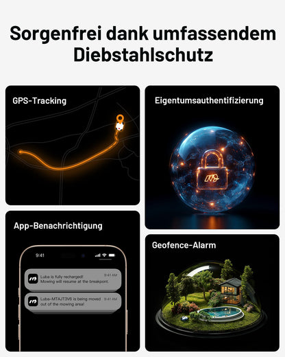 MAMMOTION LUBA 2 AWD 5000X Mähroboter ohne Begrenzungskabel NetRTK+Vision Auto-Kartierung 5000m² 6600m² mit 4G Modul für 80% Steigung