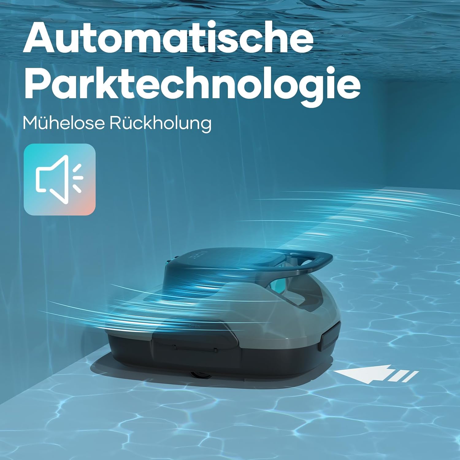 AIPER Poolroboter, Kabelloser Poolsauger Akku, 90 Minuten Reinigungszeit, Automatische Reinigung mit Selbsteinparkfunktion, Kompakter und Leichter Poolreiniger Ideal für Pools mit Flachem Boden
