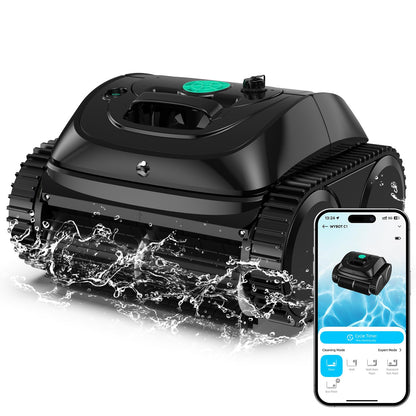 WYBOT C1 Poolroboter mit Akku, 150 Min. Kabellos Poolsauger Poolroboter Boden und Wand, Poolreiniger mit intelligenter Routenplanung, vollautomatische Boden-, Wasserlinien- & Wandreinigung, bis 150 ㎡