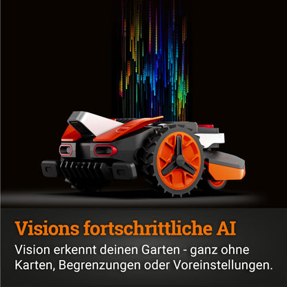 Landroid Vision M550 WR205E WORX Mähroboter kabellos bis 550m² KI Rasenroboter mit WLAN Bluetooth aktive Hindernisvermeidung Igelschutz Technologie