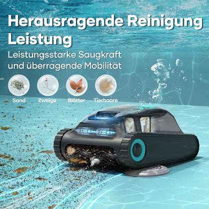 AIPER Scuba S1 Poolroboter Boden und Wand, Kabelloser Poolsauger mit Wandklettern, Intelligenten Navigation 2.0, 150 Minuten Batterielaufzeit, Poolreiniger für Eingelassene Pools bis zu 150㎡