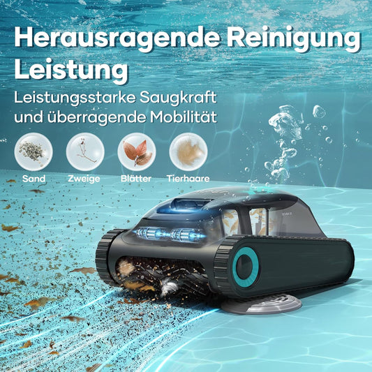AIPER Scuba S1 Poolroboter Boden und Wand, Kabelloser Poolsauger mit Wandklettern, Intelligenten Navigation 2.0, 150 Minuten Batterielaufzeit, Poolreiniger für Eingelassene Pools bis zu 150㎡