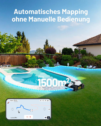 MAMMOTION LUBA mini AWD 1500 Mähroboter ohne Begrenzungskabel NetRTK+Vision Auto-Kartierung 1500m² max 1800m² mit 4G Modul für 80% Steigung