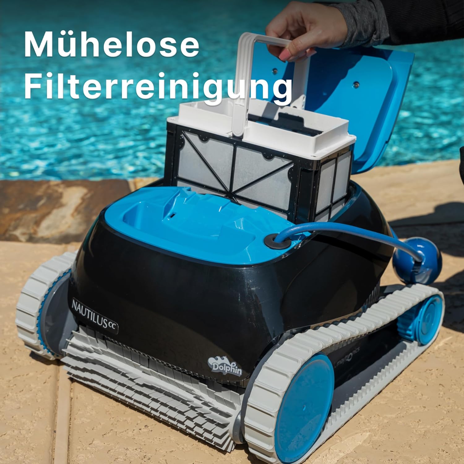 Dolphin Nautilus CC Automatischer Poolreiniger Poolroboter mit Kabel - Boden und Wandreinigung - Energieeinsparung, Eingelassene Pools bis zu 10 m, Wasserpflege