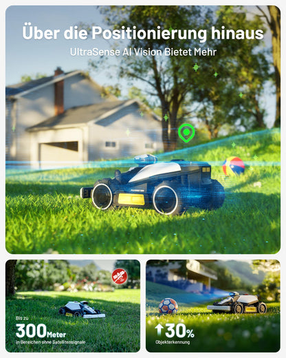 MAMMOTION LUBA mini AWD 1500 Mähroboter ohne Begrenzungskabel NetRTK+Vision Auto-Kartierung 1500m² max 1800m² mit 4G Modul für 80% Steigung