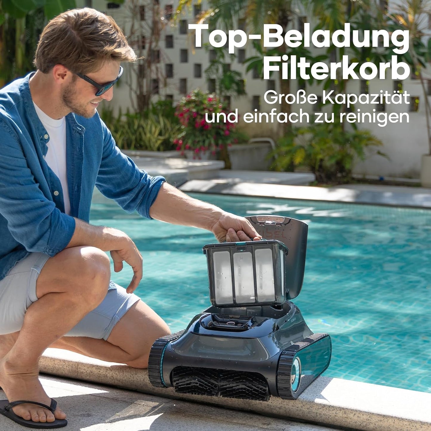 AIPER Scuba S1 Poolroboter Boden und Wand, Kabelloser Poolsauger mit Wandklettern, Intelligenten Navigation 2.0, 150 Minuten Batterielaufzeit, Poolreiniger für Eingelassene Pools bis zu 150㎡