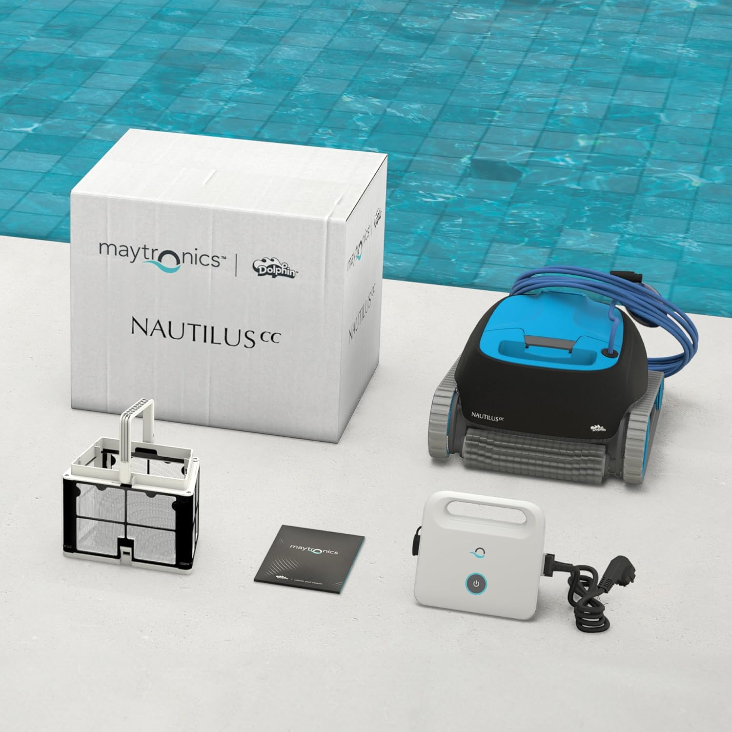 Dolphin Nautilus CC Automatischer Poolreiniger Poolroboter mit Kabel - Boden und Wandreinigung - Energieeinsparung, Eingelassene Pools bis zu 10 m, Wasserpflege