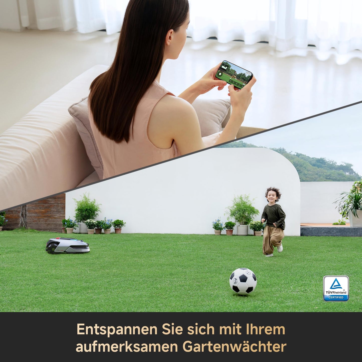Kabelloser Mähroboter DREAME A2 mit 3D LiDAR KI Kamera Auto Kartierung für 3000m² Dual Fusion Mapping OmniSense 2.0 Hindernisvermeidung EdgeMaster