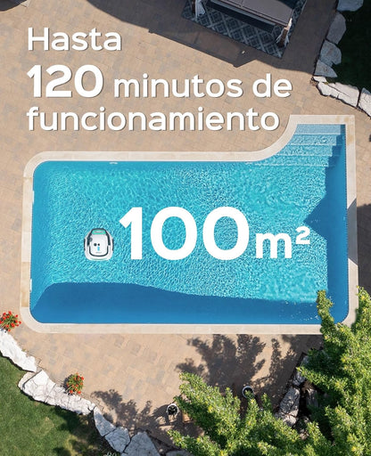 WYBOT (2025 Upgrade) A1 Poolroboter, Laufzeit bis zu 120 Minuten, Pool Roboter Kabellos mit Doppelfilter und Poolroboter Akku, Poolroboter für Aufstellpool bis zu 100㎡(Perlweiß Grün)