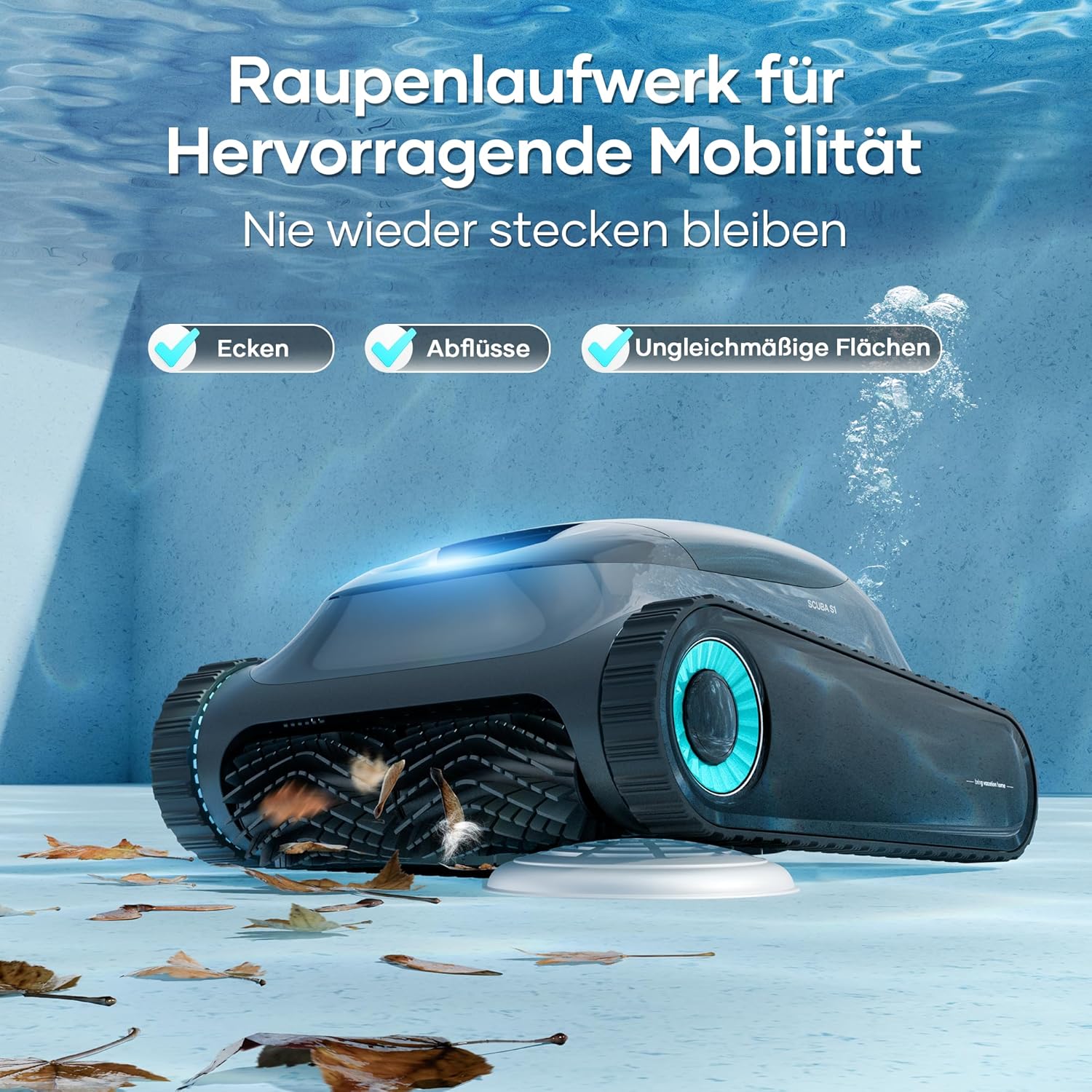 (2025 Upgrade) AIPER Scuba S1 Poolroboter Boden und Wand, Wasserlinienreinigung, 3μm Ultrafeiner Filter, 180 Min. Akkulaufzeit, 15900LPH Leistungsstarker Poolsauger mit APP, Für Eingelassene Pools