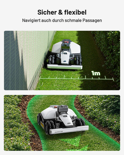 Mähroboter MAMMOTION LUBA mini AWD LiDAR ohne Kabel mit 3D LiDAR Vision Auto-Kartierung empfohlen 1500m² 4G Modul inklusive Steigung bis 80%
