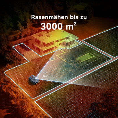 HOOKII Neomow X SE Rasenroboter ohne Kabel 3D LiDAR Vision Fusion Auto-Kartierung bis 3000m² mit 4G Modul GPS Schnitthöhe 30-85mm geeignet für 45° Steigung