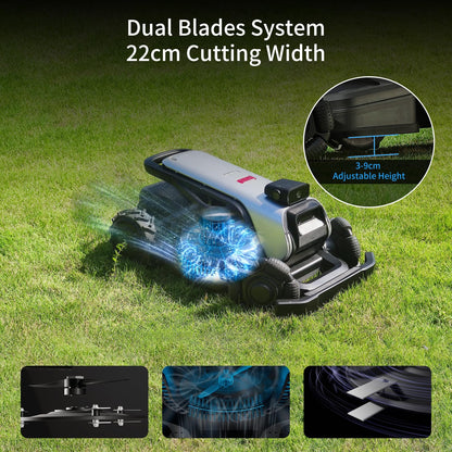 AIRSEEKERS Rasenmäher Roboter kabellos 2400m² GPS VIO 3D Vision RTK Auto-Kartierung mit Mulchfunktion IPX6 regensicher geeignet für steiles Gelände 65%