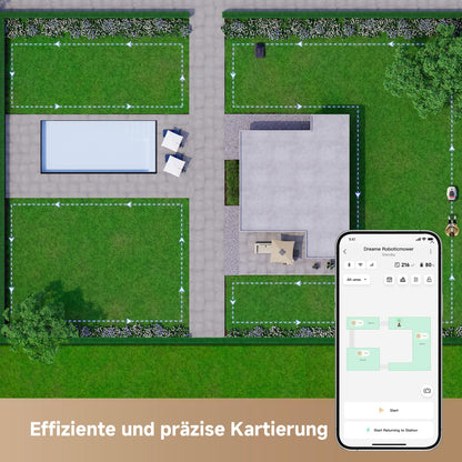 DREAME intelligenter Mähroboter A1 Pro kabellos 3D LiDAR Auto Kartierung empfohlen 2000m² mit App Steuerung und smarter OmniSense Technologie