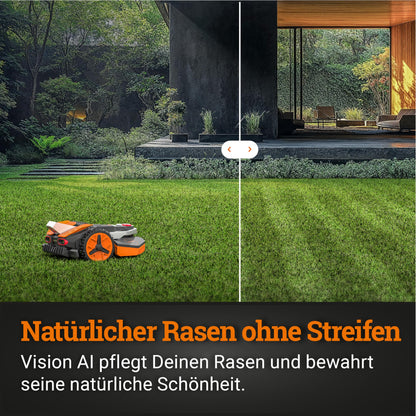 Landroid Vision M550 WR205E WORX Mähroboter kabellos bis 550m² KI Rasenroboter mit WLAN Bluetooth aktive Hindernisvermeidung Igelschutz Technologie
